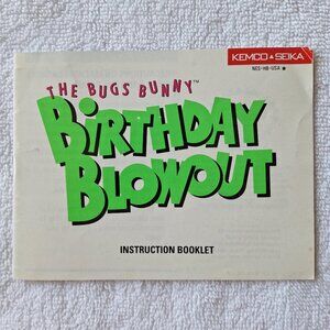 Vintage The Bugs Bunny Birthday Blowout Nintendo Original Instruction Booklet
